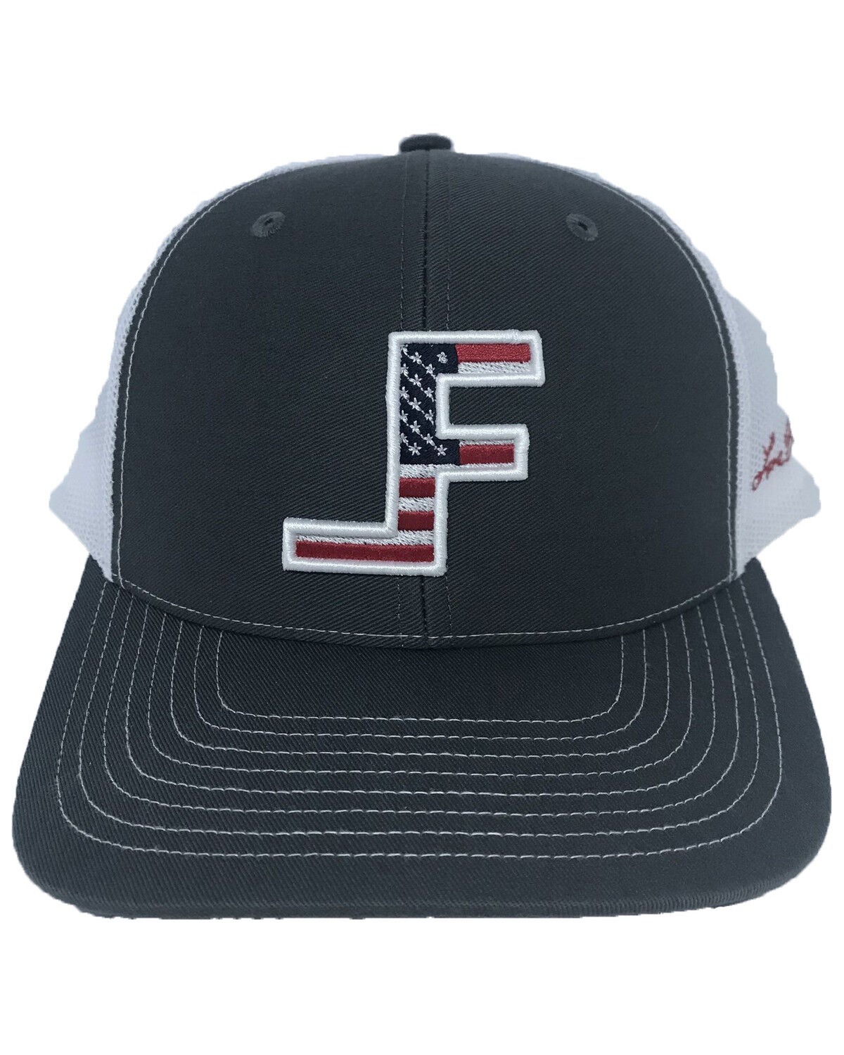 Lane Frost Men's Courage Flag Logo Ball Cap, Charcoal, hi-res