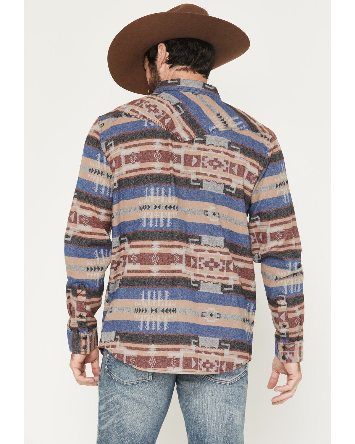 Image #4 - Moonshine Spirit&reg; Men's Caribou Southwestern Striped Long Sleeve Snap Flannel Shirt, Multi, hi-res