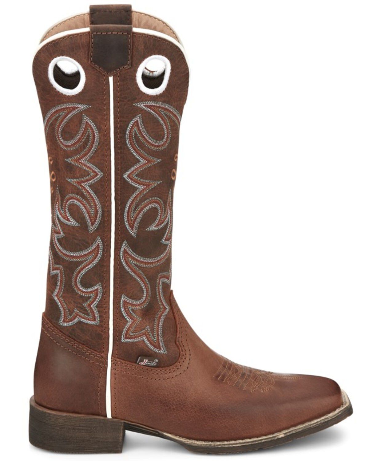 Image #2 - Justin Women's Western Boots - Broad Square Toe, Brown, hi-res