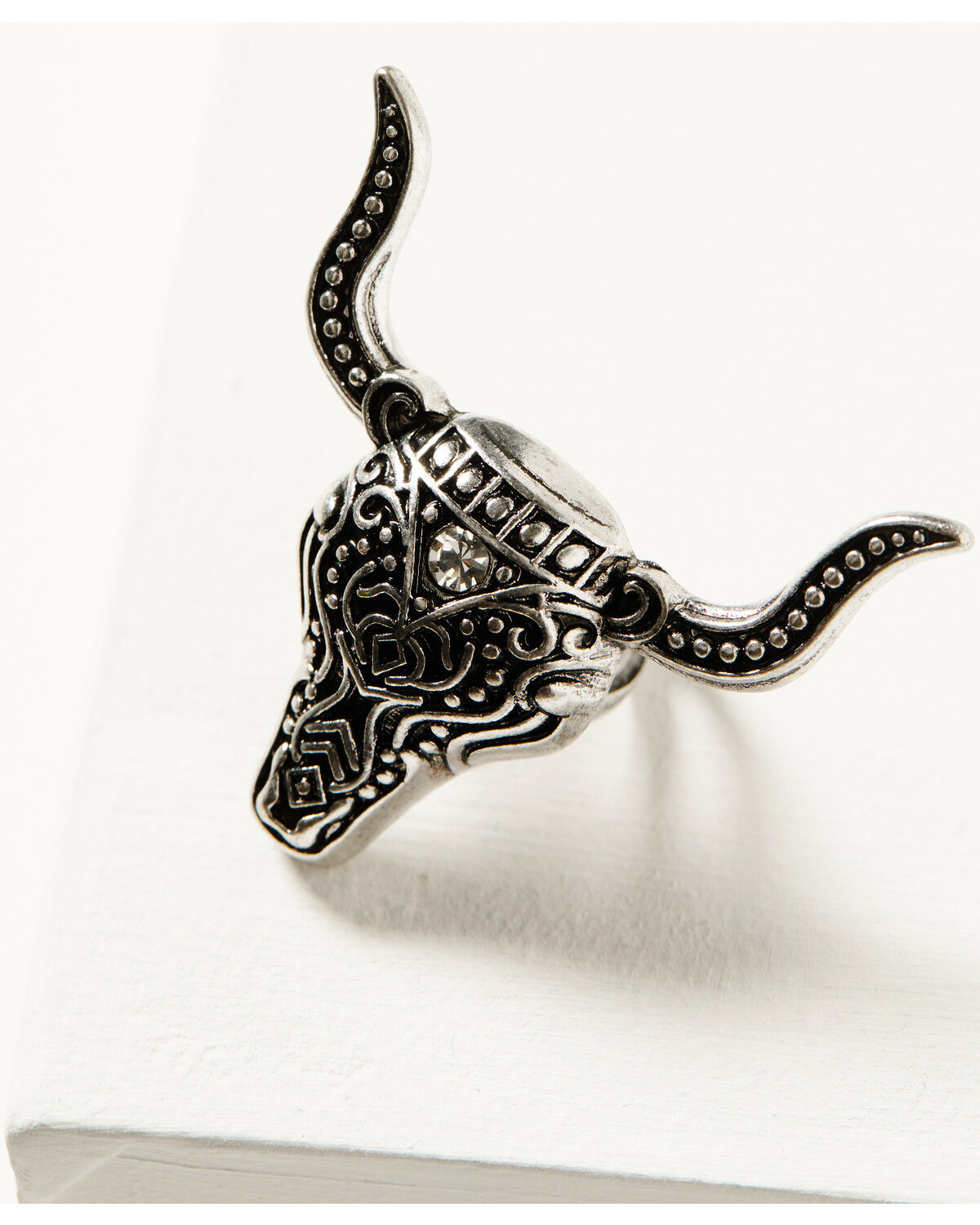 Image #2 - Shyanne Women's Sierra Winter Longhorn Statement Ring, Silver, hi-res