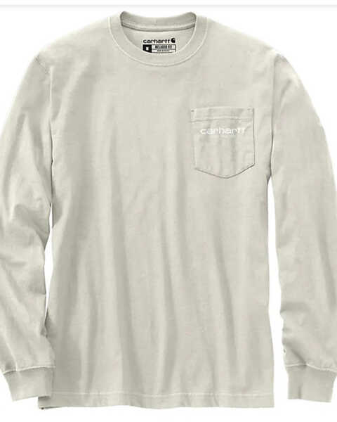 Image #2 - Carhartt Men's Relaxed Fit Heavyweight Long Sleeve Graphic Work T-Shirt, Taupe, hi-res