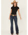 Image #1 - Cinch Women's Lynden Dark Wash Trouser Slim Fit Stretch Denim Jeans, Indigo, hi-res