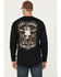 Image #1 - Cody James Men's FR Flaming Skull Long Sleeve Graphic Work T-Shirt, Black, hi-res