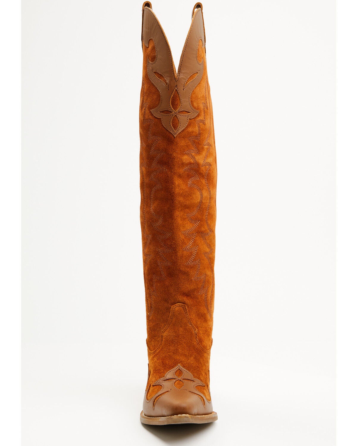 Image #4 - Dingo Women's Drama Queen Suede Tall Boots - Snip Toe, Camel, hi-res