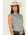 Image #2 - Wrangler Retro Women's Floral Print Sleeveless Pearl Snap Western Shirt , Slate, hi-res