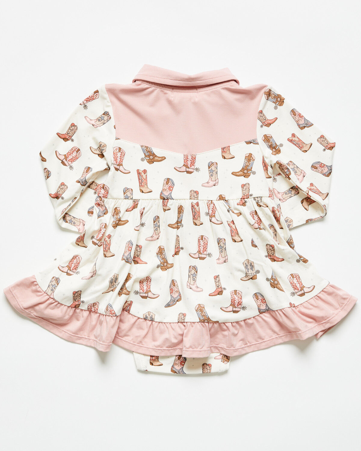 Image #3 - Angel Dear Infant Girls' Cowgirl Boot Long Sleeve Dress, Multi, hi-res