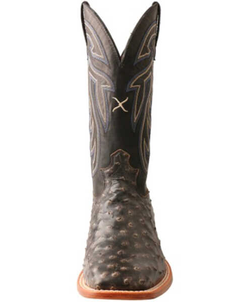 Image #4 - Twistex X Men's Ruff Stock Fill-Quill Ostrich Vamp Exotic Western Boot - Broad Square Toe , Black, hi-res