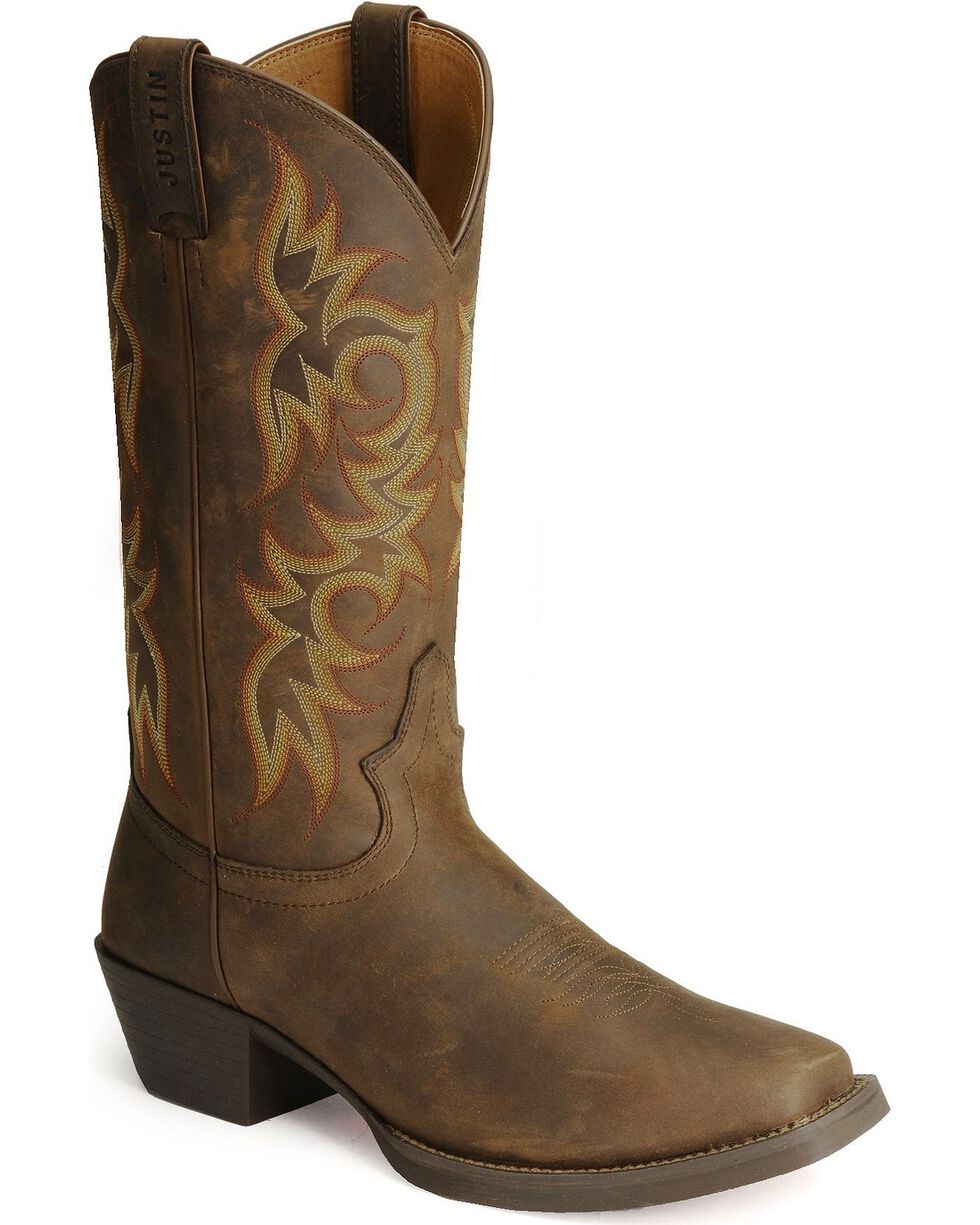 Justin Stampede Western Apache Cowboy Boots - Square Toe | Sheplers