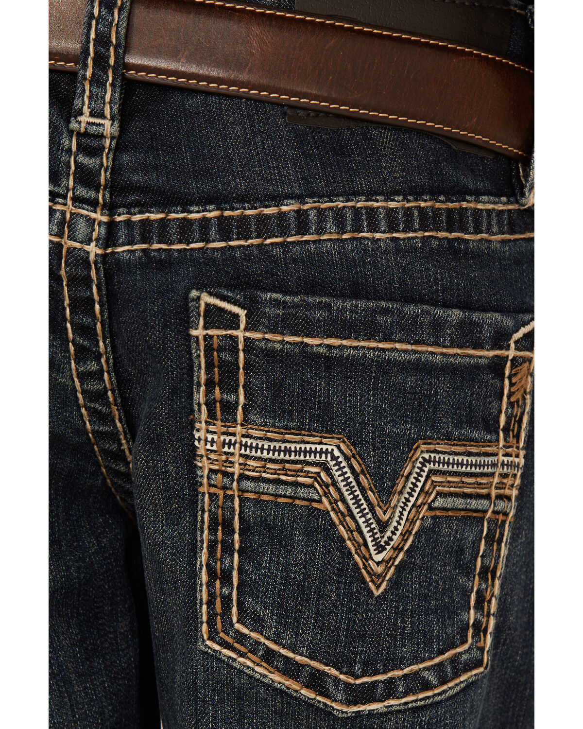 Image #4 - Rock & Roll Denim Boys' Dark Wash Bootcut Stretch Denim Jeans, Blue, hi-res