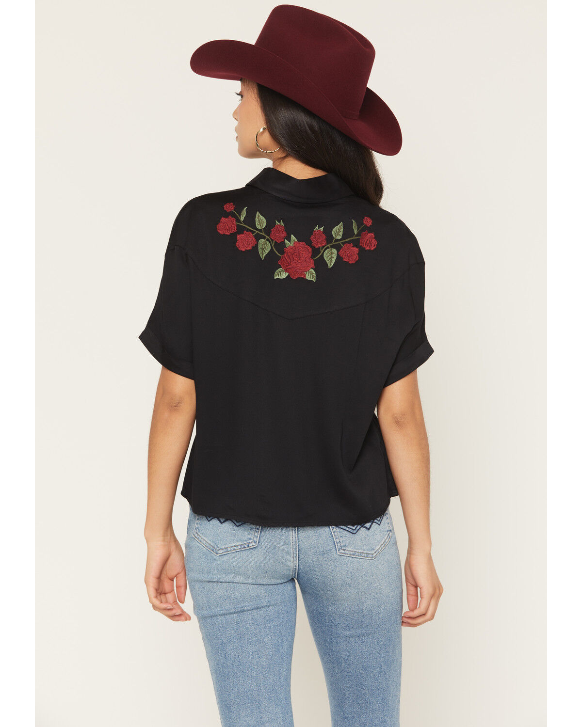 Image #4 - Idyllwind Women's Songwriter Short Sleeve Snap Sateen Western Shirt, Black, hi-res