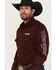 Image #2 - Wrangler Men's Logo Solid Long Sleeve Snap Western Shirt - Tall, Wine, hi-res