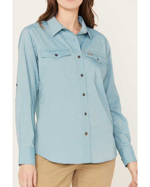Image #4 - Ariat Women's Rebar VentTEK Long Sleeve Button Down Work Shirt, Light Blue, hi-res