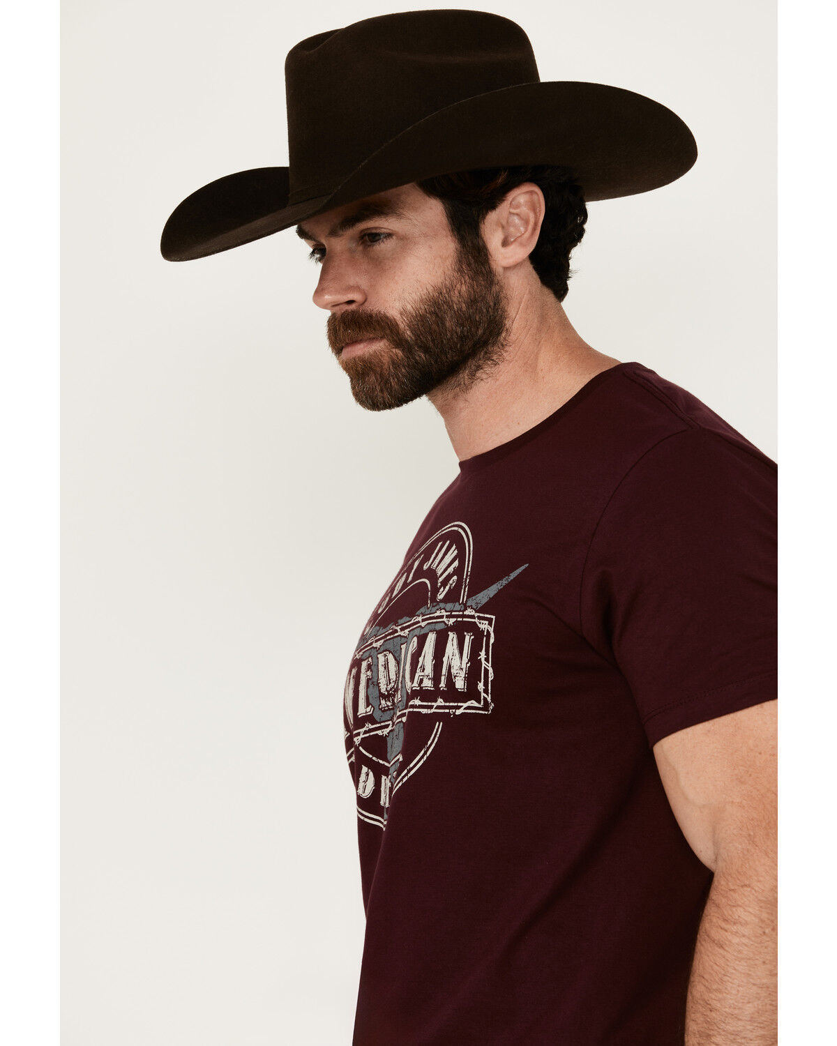 Image #2 - Cody James Men's Bull Banner Short Sleeve Graphic T-Shirt, Maroon, hi-res