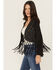 Image #2 - Vocal Women's Fringe Cropped Jacket, Black, hi-res