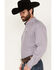 Image #2 - Cinch Men's Tencel Striped Long Sleeve Button-Down Western Shirt, Purple, hi-res