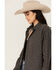 Image #2 - Blue B Women's Solid Rhinestone Long Sleeve Button-Down Shirt, Charcoal, hi-res