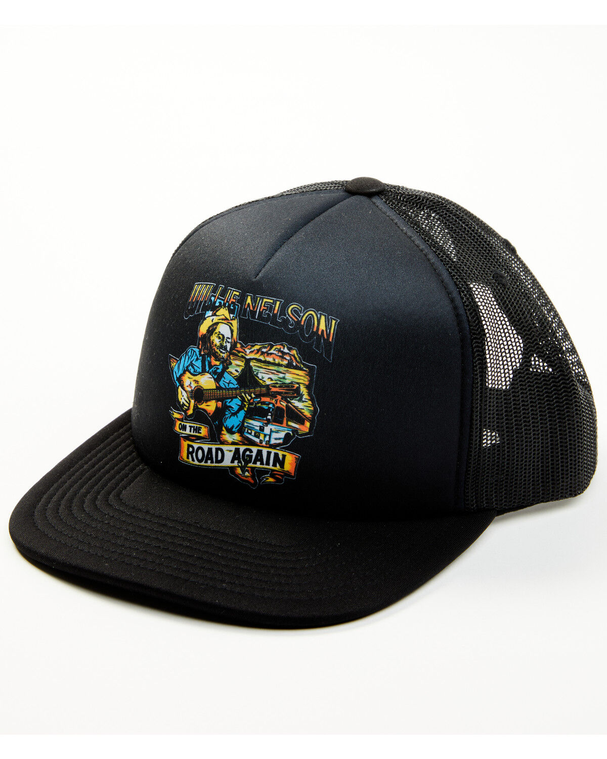 Image #1 - Brixton x Willie Nelson Men's On The Road Again Ball Cap, Black, hi-res