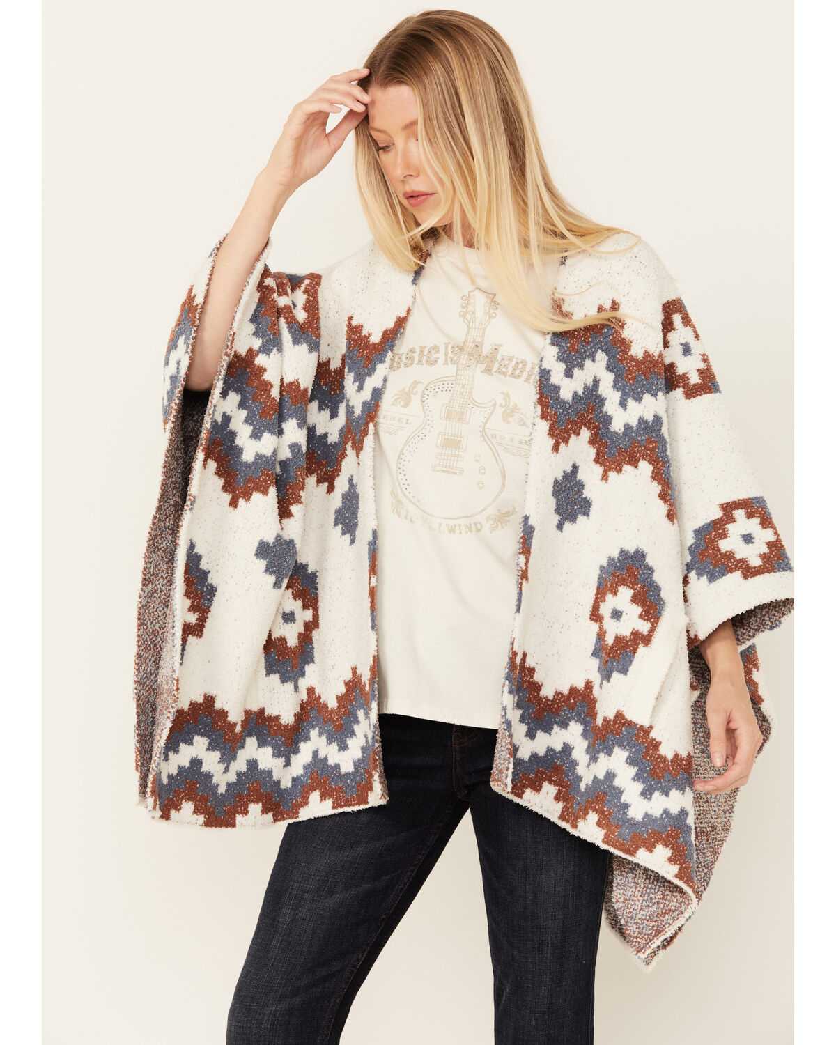 Image #1 - Idyllwind Women's Hays Elm Cozy Shawl, Blue, hi-res