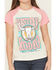 Image #3 - Rock & Roll Denim Girls' Western Rodeo Short Sleeve Graphic Tee, Natural, hi-res