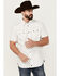 Image #1 - Moonshine Spirit Men's Ace Geo Print Short Sleeve Snap Western Shirt , White, hi-res
