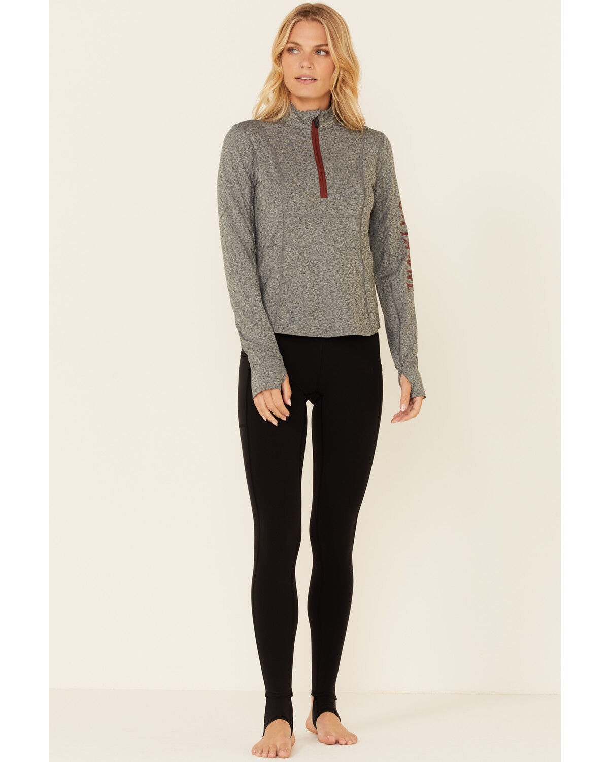 Image #2 - Shyanne Women's 1/4 Zip Front Logo Pullover, Charcoal, hi-res