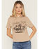 Image #1 - Blended Women's Rope Stitch Horse Short Sleeve Graphic Tee, Tan, hi-res