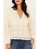 Miss Me Women's Crochet Long Sleeve Top, Cream, hi-res