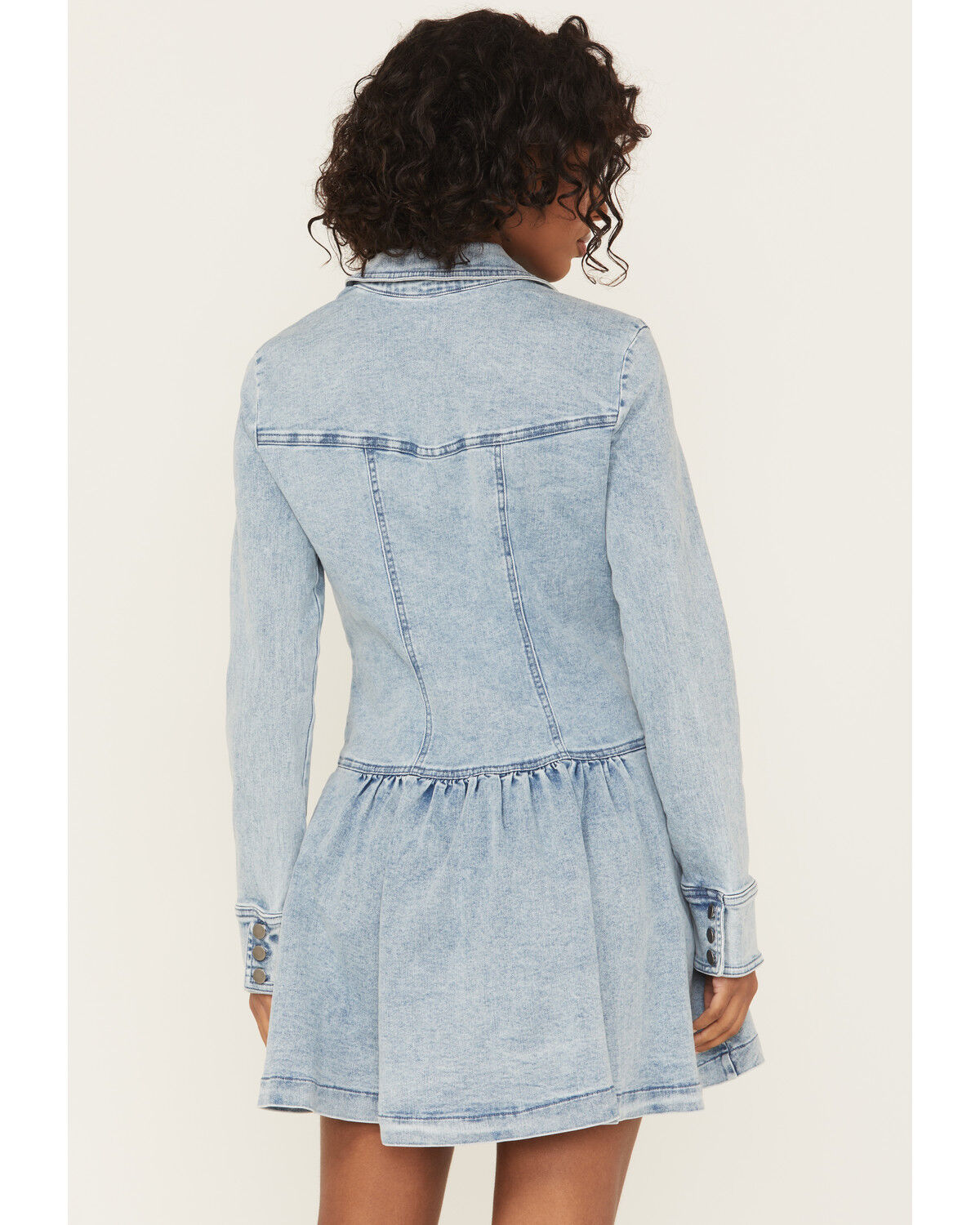 Image #4 - Free People Women's Roadhouse Mini Dress, Light Wash, hi-res