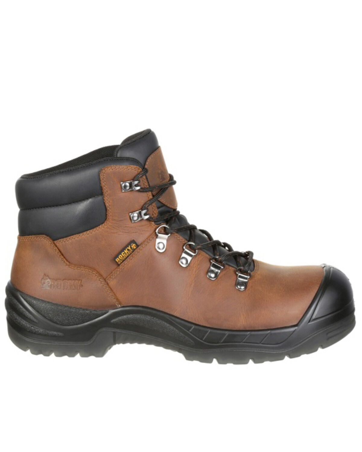 Image #2 - Rocky Men's Worksmart Waterproof Work Boots - Soft Toe, Brown, hi-res