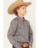 Image #2 - Cinch Boys' Paisley Print Long Sleeve Button-Down Western Shirt, Grey, hi-res