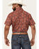 Image #4 - Rock & Roll Denim Men's Paisley Print Short Sleeve Snap Stretch Western Shirt, Dark Orange, hi-res