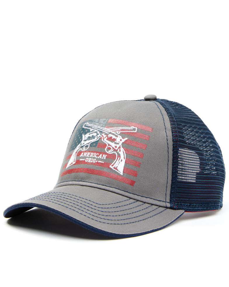Cody James Men's Crossed Pistols Flag Graphic Mesh-Back Ball Cap , Blue, hi-res