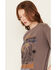 Cleo + Wolf Women's Music Festival Oversized Graphic Tee, Purple, hi-res