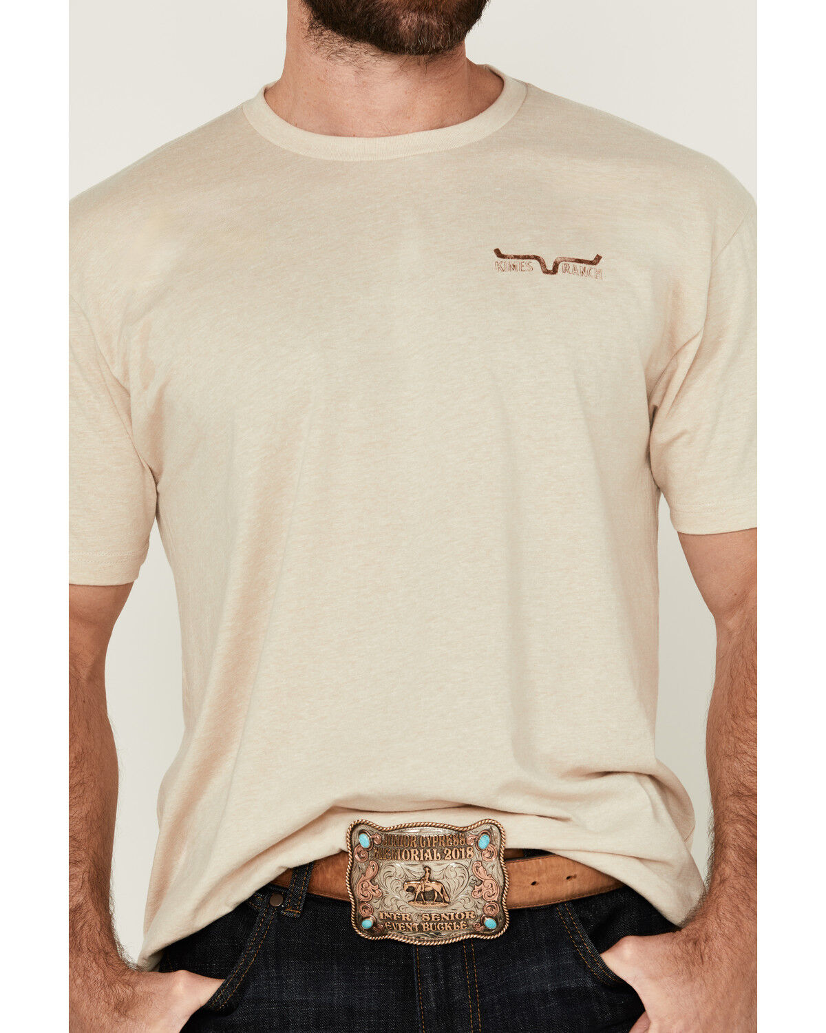 Image #3 - Kimes Ranch Men's Boot Barn Exclusive Graphite Logo Short Sleeve Graphic T-Shirt, Cream, hi-res