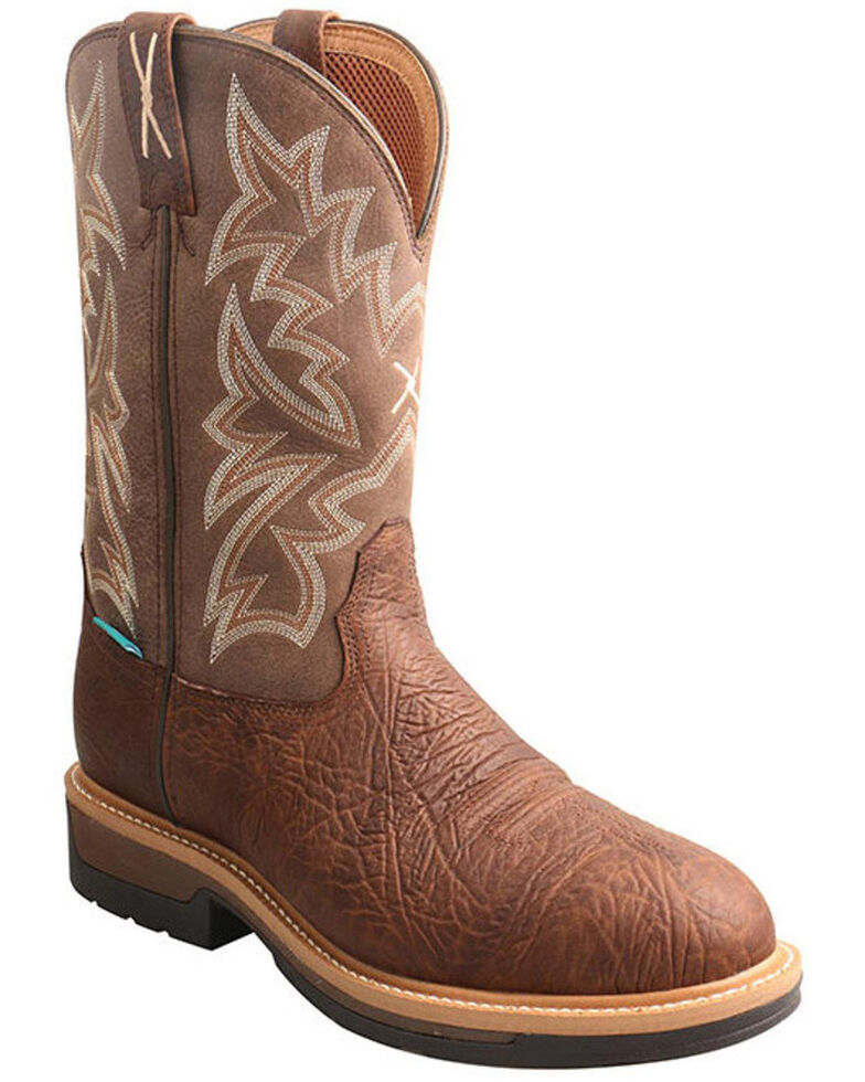 Twisted X Men's Lite Cowboy Western Work Boots - Composite Toe, Brown, hi-res