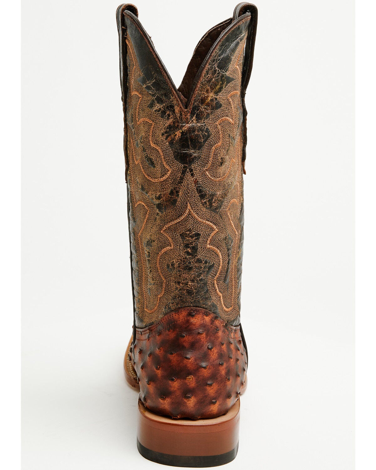 Image #5 - Tanner Mark Men's Exotic Ostrich Print Western Boots - Broad Square Toe, Brown, hi-res