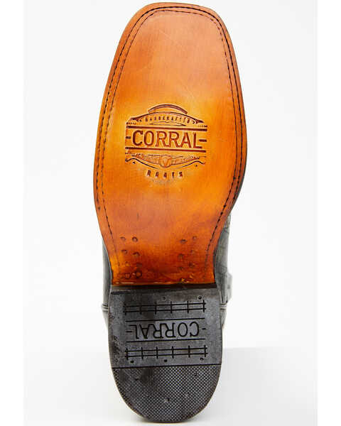 Image #8 - Corral Women's Floral Blacklight Western Boots - Square Toe , Black, hi-res