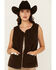 Image #2 - Outback Trading Co Women's Southwestern Reversible Vest, Brown, hi-res