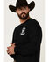 Image #3 - Cowboy Hardware Men's Outlaw Whiskey Long Sleeve Graphic T-Shirt, Black, hi-res