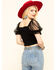 Image #2 - Jealous Tomato Women's Smocked Top, Black, hi-res