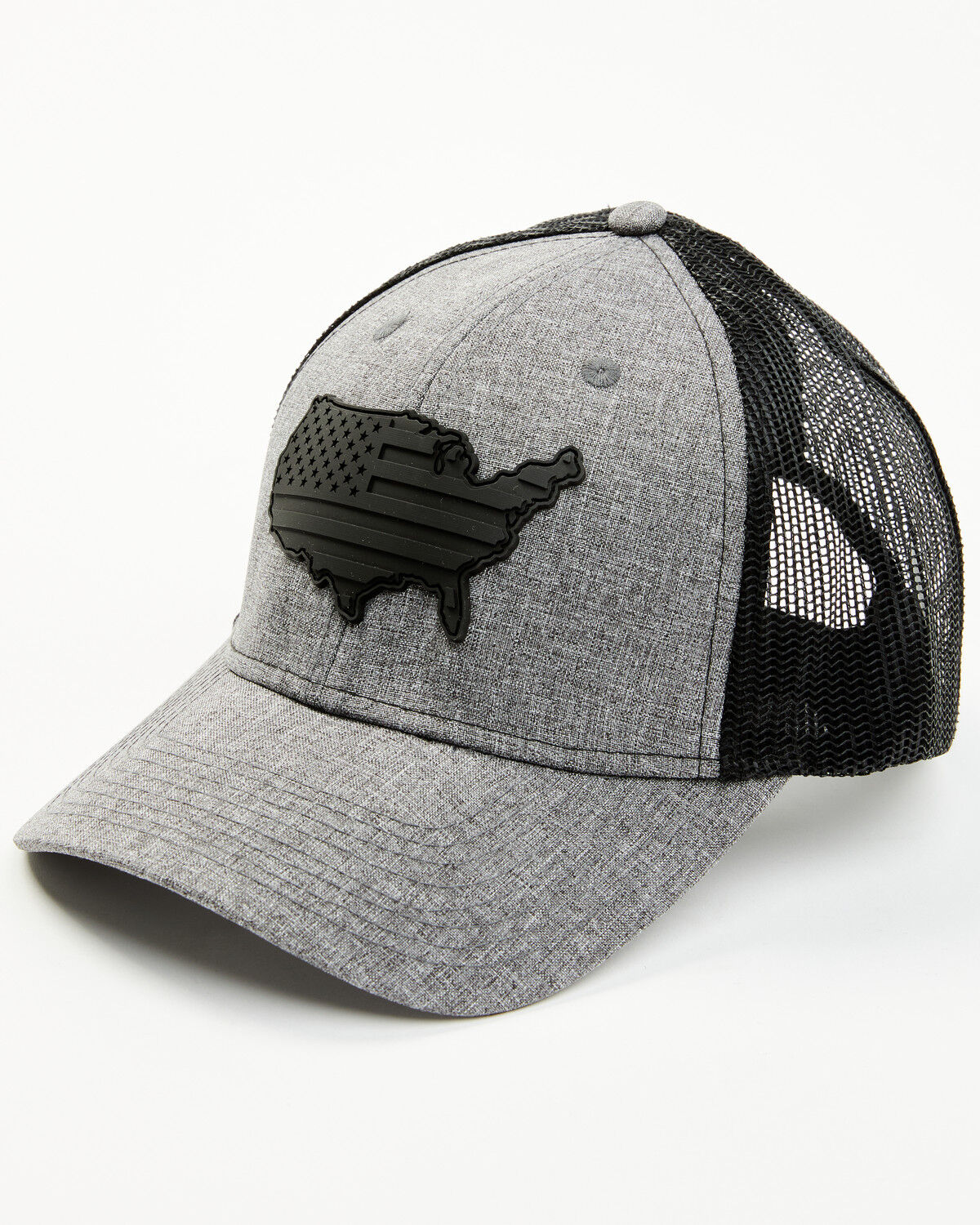 Image #1 - Howitzer Men's USA Patch Ball Cap, Heather Grey, hi-res