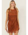 Image #2 - Idyllwind Women's Garland Studded Fringe Faux Suede Sleeveless Mini Dress, Caramel, hi-res