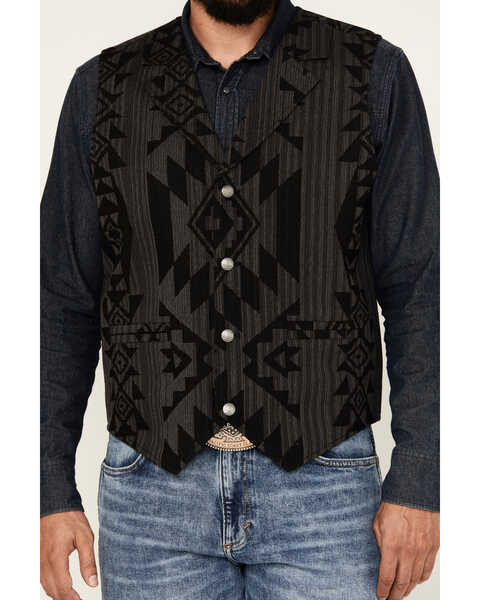Image #3 - Cody James Men's Yuma Southwestern Jacquard Vest , Black, hi-res