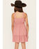 Image #4 - Shyanne Girls' Overlay Tiered Dress, Red, hi-res