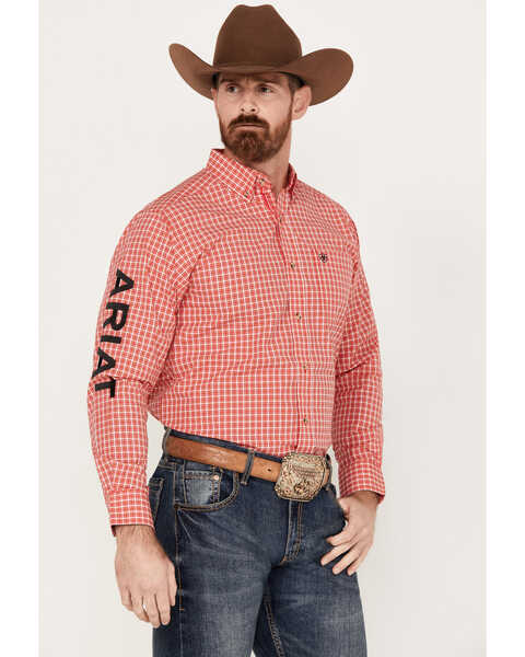 Image #1 - Ariat Men's Pro Series Team Saul Classic Fit Western Shirt, Red, hi-res