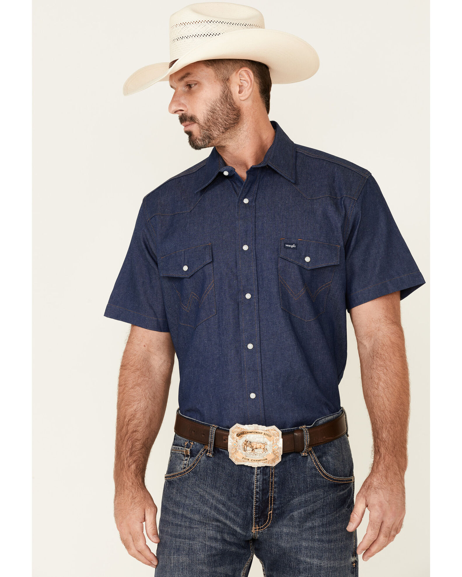 Wrangler Men's Solid Twill Short Sleeve Work Shirt | Sheplers