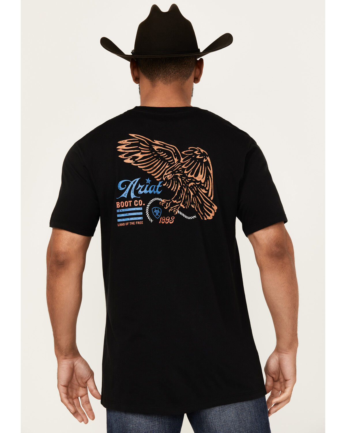 Image #4 - Ariat Men's Eagle Freedom Short Sleeve Graphic T-Shirt, Black, hi-res