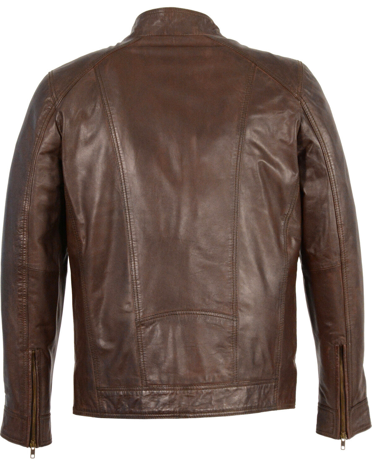 Image #2 - Milwaukee Leather Men's Sheepskin Moto Leather Jacket, Brown, hi-res