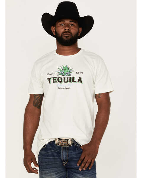 Image #1 - Cody James Men's Tequila Shot Ivory Graphic Short Sleeve T-Shirt , Ivory, hi-res