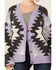 Image #2 - HyFve Women's Long Sleeve Lavender Geometric Print Button Down Cardigan , , hi-res
